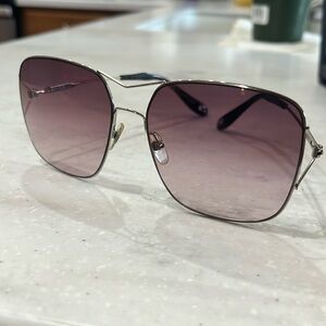Givenchy Oversized Burgundy Gradient Square Sunglasses with Light Gold Frame